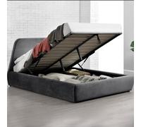 Concept Usine - Lit coffre Norka - 140x190 cm - velours gris
