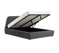 Norka - Lit coffre - 140x190 cm - Velours gris