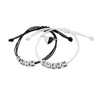 NORLSO Bracelets en forme de cœur pour couple roi et reine - Bracelets pour couple - Bracelets pour petit ami et petite amie - Engagement à la personne que vous aimez, 2 ans, Sans pierre précieuse