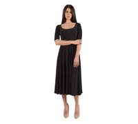 Norma Kamali - Robe midi noire col rond - Femme - Robes - Noir - Taille: 36 FR