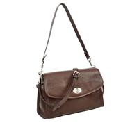 Norma Sac à bandoulière classique en cuir véritable pour femme, café, Medium