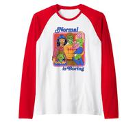Normal is Boring Monsters Sarcastic Retro Funny Adult Humor Manche Raglan
