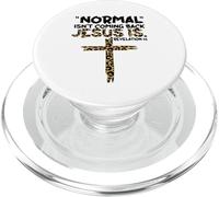 Normal is Not Coming Back Jesus is Leopard PopSockets PopGrip pour MagSafe