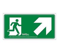 Normaluz RD11150 - Señal Luminiscente Salida Escalera Derecha Arriba Clase B PVC 0,7mm 32x16cm con CTE, RIPCI y Apto para la Nueva Legislación