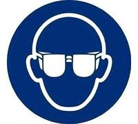 Normaluz RD28602 Lot de 10 autocollants en vinyle pour usage obligatoire de lunettes Diamètre 9 cm