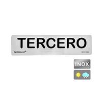 Normaluz RD707099 - Señal Adhesiva Rectangular Tercero Acero inoxidable Adhesivo 0,8 mm 5x20 cm