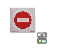 Normaluz RD727025 - Señal Adhesiva Cuadrada Prohibido Acero inoxidable Adhesivo 0,8 mm 12x12 cm