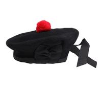 NORMAN Chapeau écossais Piper 100 % pure laine Glengarry Balmoral Tartan Glengarry (Royaume-Uni, numérique, 8, noir Balmoral)