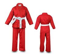 NORMAN Rouge pour Enfants Kimono de Karaté Ceinture Blanche Gratuite Enfants Kimono de Karaté - 140cm