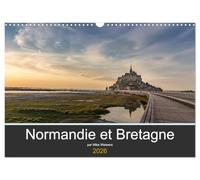 Normandie et Bretagne (Calendrier mural 2026 DIN A3 horizontal), CALVENDO calendrier mensuel