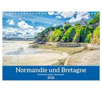 Normandie et Bretagne - le beau nord-ouest de la France, Version française (Calendrier mural 2026 DIN A4 portrait), Calendrier CALVENDO mensuel