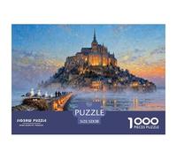 Normandie française Mont Saint-Michel Marée Puzzle en Bois Imperméable Puzzles De 1000 Pièces pour Adultes Cadeaux Défi Et Casse-tête Jeux Éducatifs