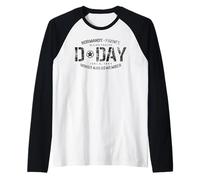 Normandie France D-Day Honor and Remember Black Print Manche Raglan