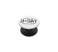 Normandie France D-Day Honor and Remember Black Print PopSockets PopGrip Adhésif
