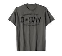 Normandie France D-Day Honor and Remember Black Print T-Shirt
