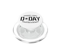 Normandie France D-Day Honor and Remember Imprimé Noir uni PopSockets PopGrip pour MagSafe