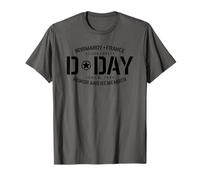 Normandie France D-Day Honor and Remember Imprimé Noir uni T-Shirt