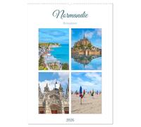 Normandie - Reiseplaner (Wandkalender 2026 DIN A2 hoch), CALVENDO Monatskalender: Highlights der Normandie - Region mit eigenem Charme.