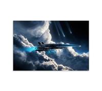 Normandy SR2-Mass Effect in The Clouds (2) Impression sur toile pour décoration murale moderne pour salon, salle de bain, chambre à coucher, maison 60 x 90 cm