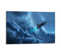 Normandy SR2-Mass Effect in The Clouds Poster Impression sur toile Décoration Salon Chambre (1) 50 x 75 cm