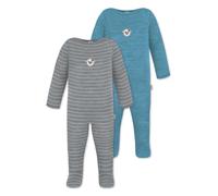 normani Barboteuse / body 'Levin' bleu / gris / blanc, Taille 68