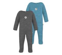 normani Barboteuse / body 'Levin' bleu / gris / rouge carmin, Taille 74