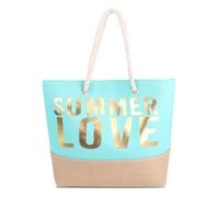 normani Sac de plage beige foncé / turquoise / or, Taille One Size