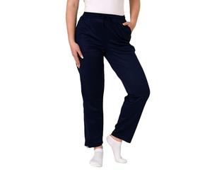Normann Care Pantalon de rééducation pour femme avec fermeture éclair latérale pour la rééducation, la physio, les jambes en plâtre, bleu marine, XL