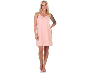 Normann Chemise de nuit à bretelles spaghetti pour femme avec imprimé sur le devant, également en grandes tailles