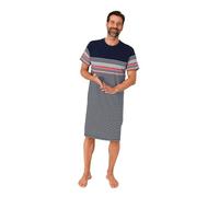 Normann Chemise de nuit à manches courtes pour homme, aspect rayé élégant, également en grandes tailles, rouge, 64-66