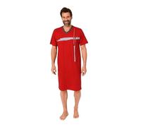 Normann Chemise de nuit à manches courtes pour homme avec imprimé élégant sur le devant, également en grandes tailles, rouge1, 64-66