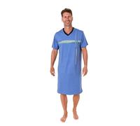 Normann Chemise de nuit à manches courtes pour homme avec imprimé élégant sur le devant, également en grandes tailles, bleu, 64-66