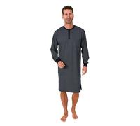 Normann Chemise de nuit à manches longues pour homme avec poignets - Aspect imprimé minimaliste - Également en grande taille, Marine, 60-62