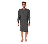 Normann Chemise de nuit à manches longues pour homme avec poignets - Aspect imprimé minimaliste - Également en grande taille, Noir , 50-50