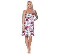 Normann Chemise de nuit sans manches à bretelles spaghetti pour femme, imprimé floral, également en grandes tailles, baie, 52-54
