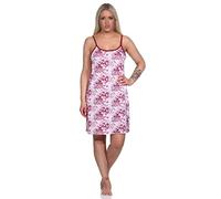 Normann Chemise de nuit sans manches à bretelles spaghetti pour femme - Imprimé floral - Également surdimensionnée, Rouge, 3X-Large