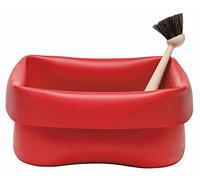 Normann Copenhagen Bac à vaisselle avec brosse à vaisselle en caoutchouc rouge