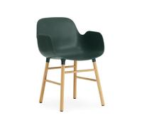 Normann Copenhagen Chaise avec accoudoirs Form green. pieds en chêne