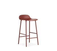 Normann Copenhagen Tabouret de bar Form bas red. pieds en acier laqué rouge