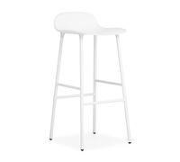 Normann Copenhagen Chaise de bar Form pieds en métal 75 cm blanc