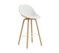 Normann Copenhagen Chaise de bar Mat Bar Chair habillé sur le devant 75 cm Hallingdal 110-hemp-beech-cream steel