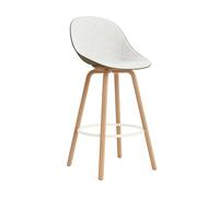 Normann Copenhagen Chaise de bar Mat Bar Chair habillé sur le devant 75 cm Hallingdal 110-seaweed-beech-cream steel