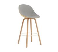 Normann Copenhagen Chaise de bar Mat Bar Chair habillé sur le devant 75 cm Remix 133-hemp-beech-cream steel