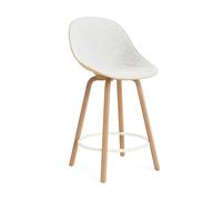 Normann Copenhagen Chaise de bar Mat Bar Chair habillée sur le devant 65 cm Hallingdal 110-hemp-beech-cream steel