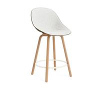 Normann Copenhagen Chaise de bar Mat Bar Chair habillée sur le devant 65 cm Hallingdal 110-seaweed-beech-cream steel