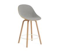 Normann Copenhagen Chaise de bar Mat Bar Chair habillée sur le devant 65 cm Remix 133-hemp-beech-cream steel.