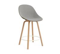 Normann Copenhagen Chaise de bar Mat Bar Chair habillée sur le devant 65 cm Remix 133-seaweed-beech-cream steel