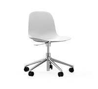 Normann Copenhagen Chaise pivotante à roulettes Form - aluminium - blanc