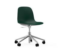 Normann Copenhagen Chaise pivotante à roulettes Form - aluminium noir - vert