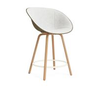 Normann Copenhagen Fauteuil avec accoudoirs Mat Bar Armchair habillé sur le devant 65 cm Hallingdal 110-seaweed-beech-cream steel